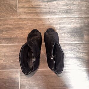 Express Velvet Black Ankle Booties